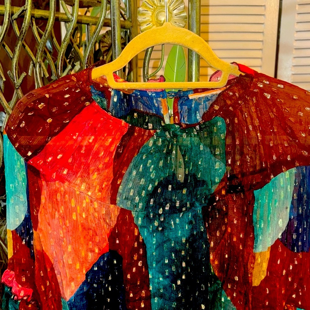 Colorful Patchwork Blouse - Picture 3 of 8